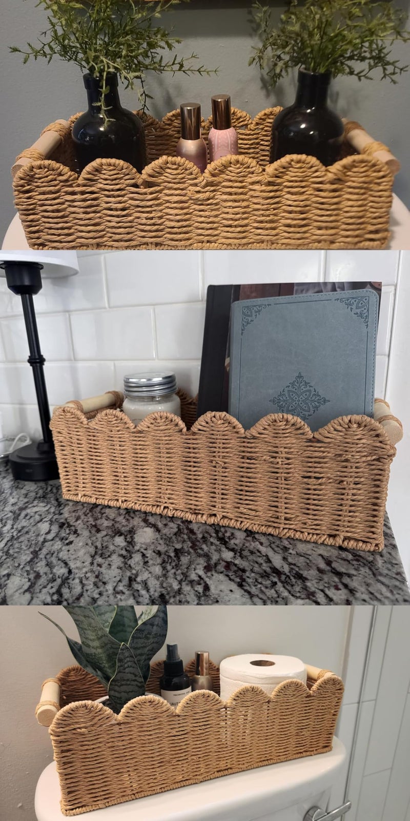 VANWYCHEN Toilet Paper Storage Basket for the Top of the Toilet Tank â€“ A Decorative and Functional Organizer Toilet Basket Tank Topper, Ideal for Bathrooms, Living Rooms, or Bedroom Countertops - Image 5