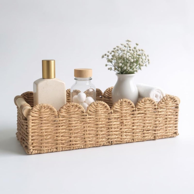 VANWYCHEN Toilet Paper Storage Basket for the Top of the Toilet Tank â€“ A Decorative and Functional Organizer Toilet Basket Tank Topper, Ideal for Bathrooms, Living Rooms, or Bedroom Countertops - Image 1