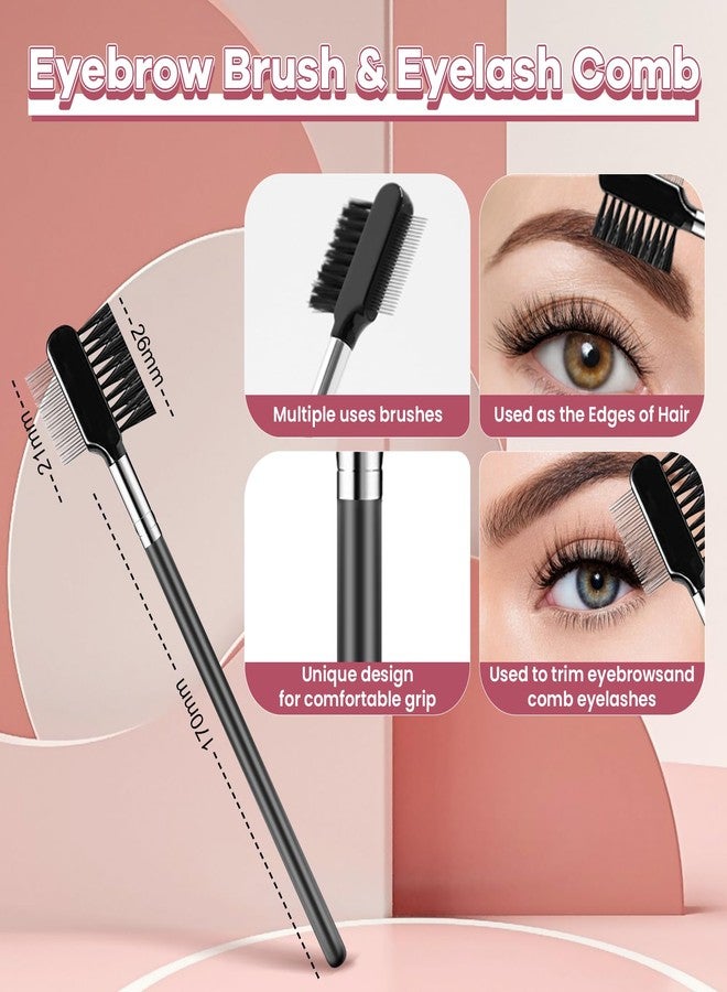 start makers Eyebrow Brush Eyelash Comb, START MAKERS 6PCS Folding Eyelash Comb Separator Mascara Brush Eyelash Curler Eye Makeup Brushes Professional Grooming Makeup Sets - Image 3