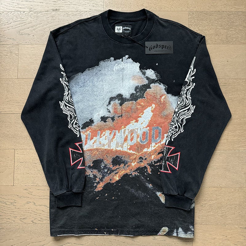 2025 Spring New Trendy Brand Men And Women Couple Wear Large Size Loose Pullover Long-Sleeved T-Shirt Youth Tee - Image 1