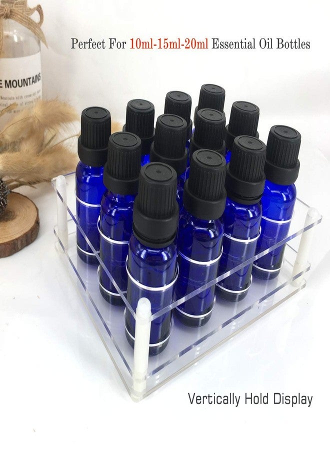 BOXIN 2-Pack Acrylic 2-in-1 Storage Rack, 12 Slots Each, Holds 10ml/15ml/20ml Essential Oils & Slim Lipsticks, Clear Desktop Vanity Organizer - Image 4