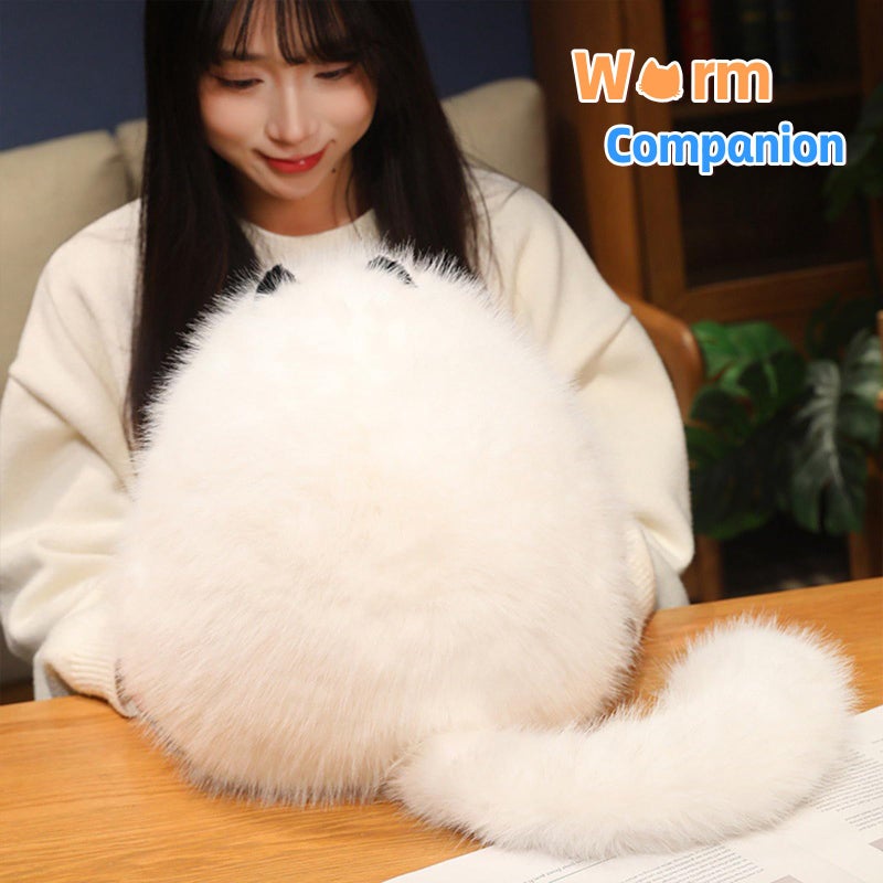 PEACH CAT Fat Cat Stuffed Animal 11.8" Big Kitten Plushies Cute Plush Toys Birthday Gifts for Kids White - Image 3