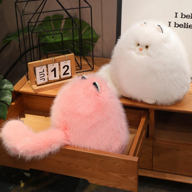 PEACH CAT Fat Cat Stuffed Animal 11.8" Big Kitten Plushies Cute Plush Toys Birthday Gifts for Kids White - Image 5