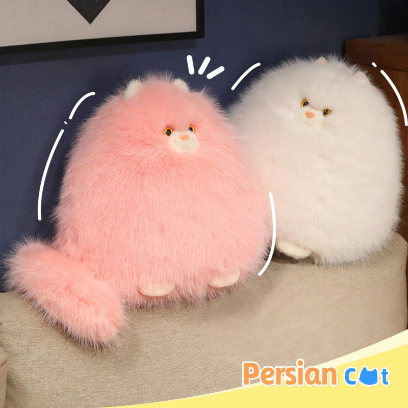 PEACH CAT Fat Cat Stuffed Animal 11.8" Big Kitten Plushies Cute Plush Toys Birthday Gifts for Kids White - Image 4
