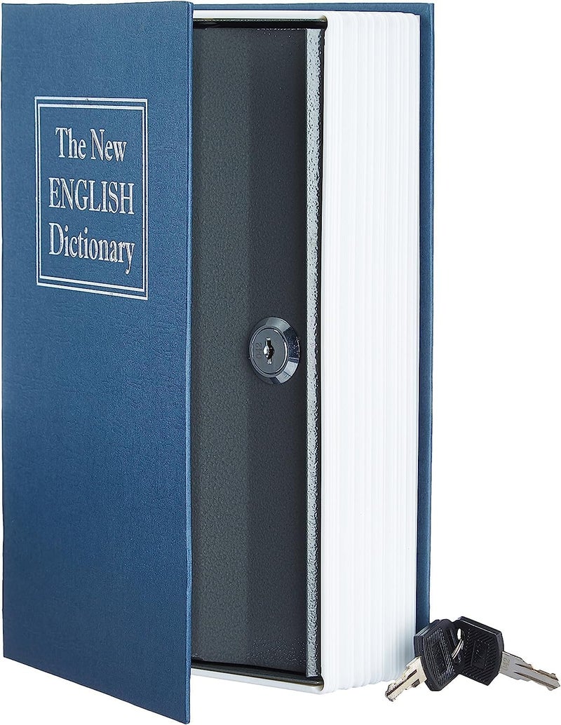 SIMESTICH Alloy Steel Book Safe with 2 Key Lock Dictionary Diversion Book Safe Portable Safe BoxCash Jewellery Kids MoneyDiamond Ring Etc - Image 1