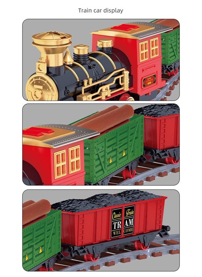 Steam Train Toy Set for Kids,Electric Train Toy with Musical lighting,Simulation Track,Locomotive,Carriages,Trees,Electric Assembly Toy Rail Car  - Image 5