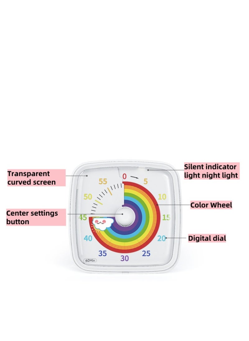 Generic - Timer 60 Minutes Visual Timer Desk Countdown Clock for Kids and Adults, Kitchen Timer Cooking Pomodoro Technique Timer Productivity, Time Management Tool for Teaching Classroom - Image 1