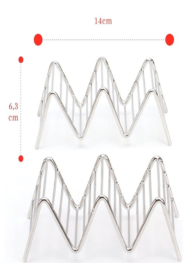2 Lb. Depot Taco Holders Set of 2 Premium Stainless Steel Stackable Stands, Each Rack Holds 2 or 3 Hard or Soft Tacos, Five Styles Available By 2lbDepot - Image 3