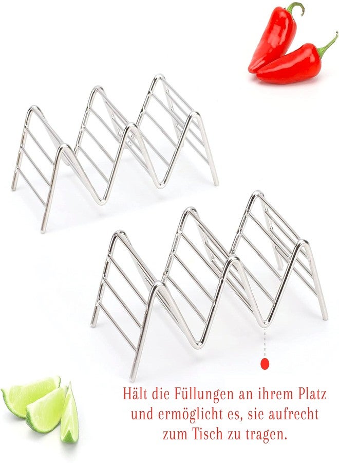 2 Lb. Depot Taco Holders Set of 2 Premium Stainless Steel Stackable Stands, Each Rack Holds 2 or 3 Hard or Soft Tacos, Five Styles Available By 2lbDepot - Image 2