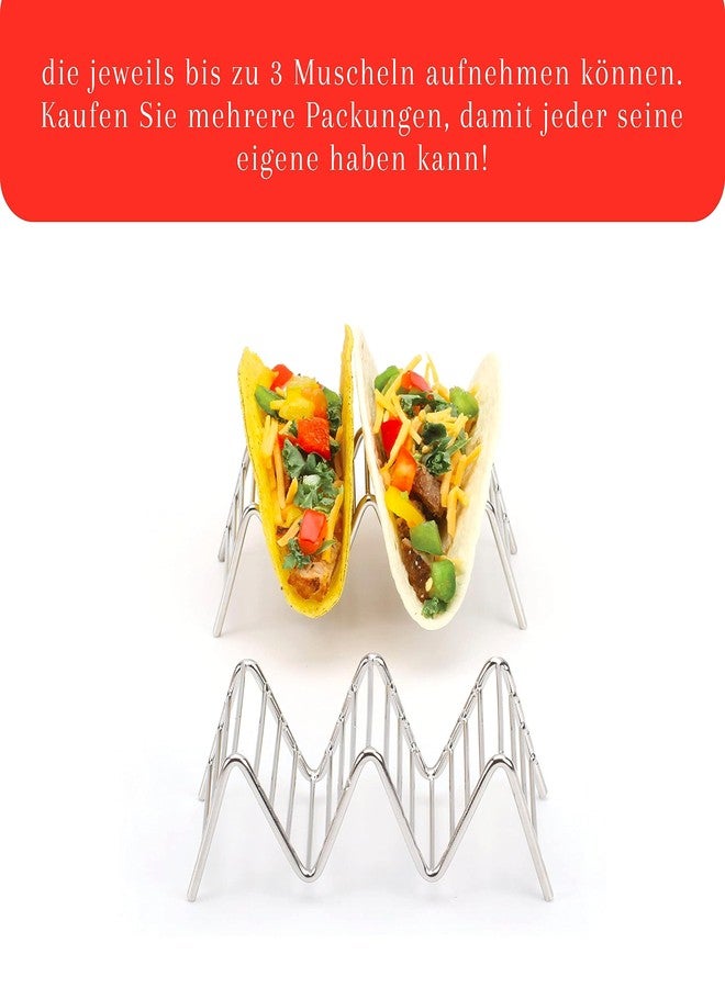 2 Lb. Depot Taco Holders Set of 2 Premium Stainless Steel Stackable Stands, Each Rack Holds 2 or 3 Hard or Soft Tacos, Five Styles Available By 2lbDepot - Image 5