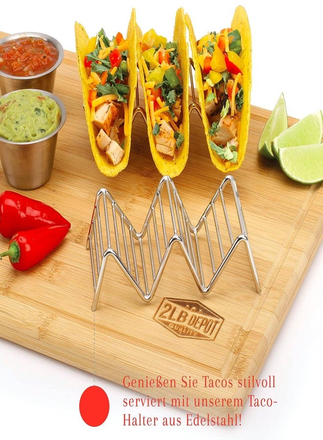 2 Lb. Depot Taco Holders Set of 2 Premium Stainless Steel Stackable Stands, Each Rack Holds 2 or 3 Hard or Soft Tacos, Five Styles Available By 2lbDepot - Image 4