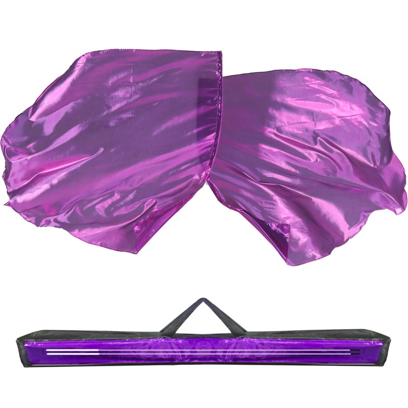 Baisdan 54"x54" Worship Flags for Dance Church, 2 Pack Praise Dance Flag Set, Beginner-Friendly Praise Flags With Flexible Rods & Carrying Bag, Purple - Image 1