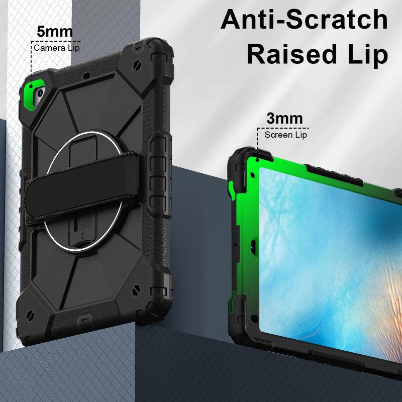 For Ipad 10.2 2021 / 2020 / 2019 Contrast Color Robot Silicone Hybrid Pc Tablet Case(Black) - Image 4
