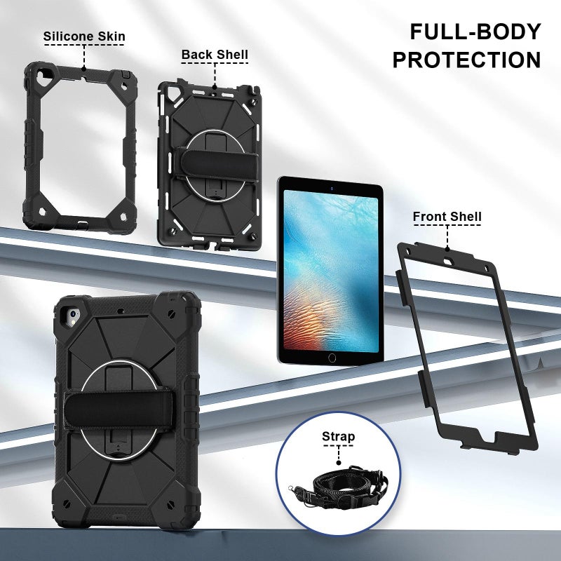 For Ipad 10.2 2021 / 2020 / 2019 Contrast Color Robot Silicone Hybrid Pc Tablet Case(Black) - Image 3