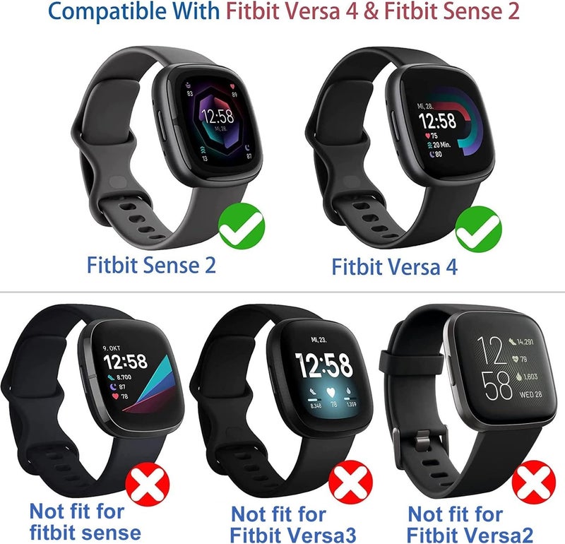 سومان [4-Pack] Suoman for Fitbit Sense 2 /Versa 4 Screen Protector Case, Full Around Electroplate Soft TPU Bumper Around Protective Case Cover for Fitbit Sense 2 /Versa 4 Smartwatch(Clear+Clear+Clear+Clear) - Image 3