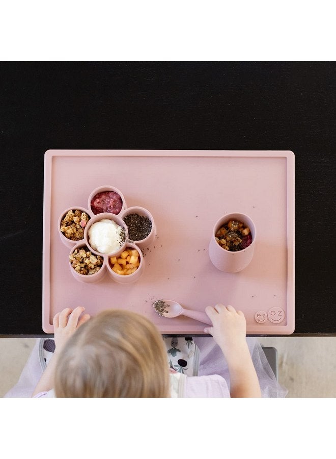 ezpz Play Mat - 24 Months+ (Blush) - Silicone Suction Placemat for Toddlers + Preschoolers - Flower Compartments Ideal for Snacks and Crafts - Image 5