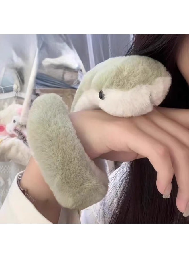 Plush Small Snake Doll Can Be Wrapped And Curved To Shape 2025 Small Green Snake Mascot Doll Zodiac Ornaments-Specifications:40cm About 40cm (can Be Placed)  - Image 3