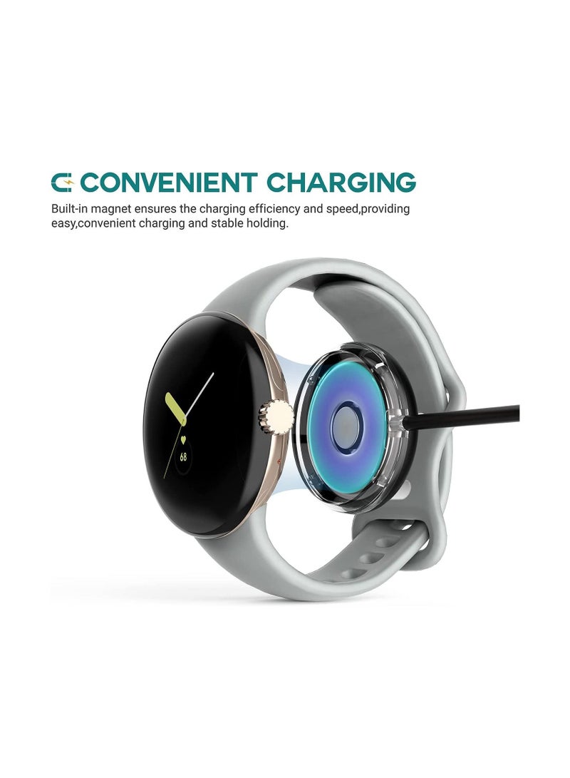 Y&D Compatible with Google Pixel Watch Charger, USB C Magnetic Charging Dock Cable for Watch, Black - 3.3ft 100cm - Image 3