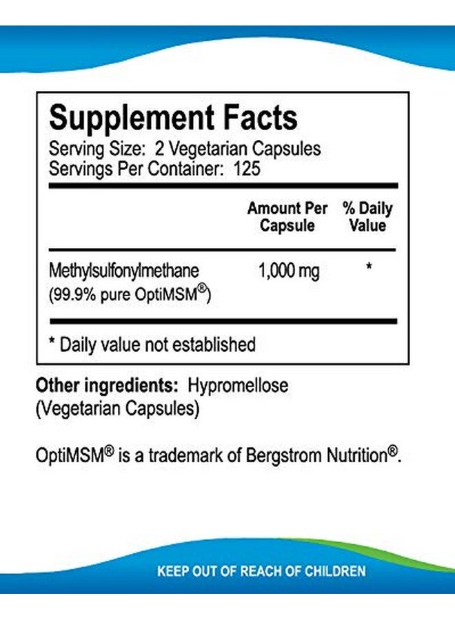 كالا هيلث كبسولات MSMPure النباتية من KALA HEALTH، 250 كبسولة، مصنوعة من بلورات الكبريت العضوية، مكمل MSM نقي بنسبة 99.99%، 1000 مجم لكل كبسولة، صنع في الولايات المتحدة الأمريكية - Image 2