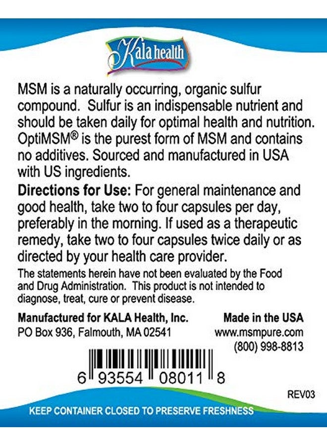 كالا هيلث كبسولات MSMPure النباتية من KALA HEALTH، 250 كبسولة، مصنوعة من بلورات الكبريت العضوية، مكمل MSM نقي بنسبة 99.99%، 1000 مجم لكل كبسولة، صنع في الولايات المتحدة الأمريكية - Image 3