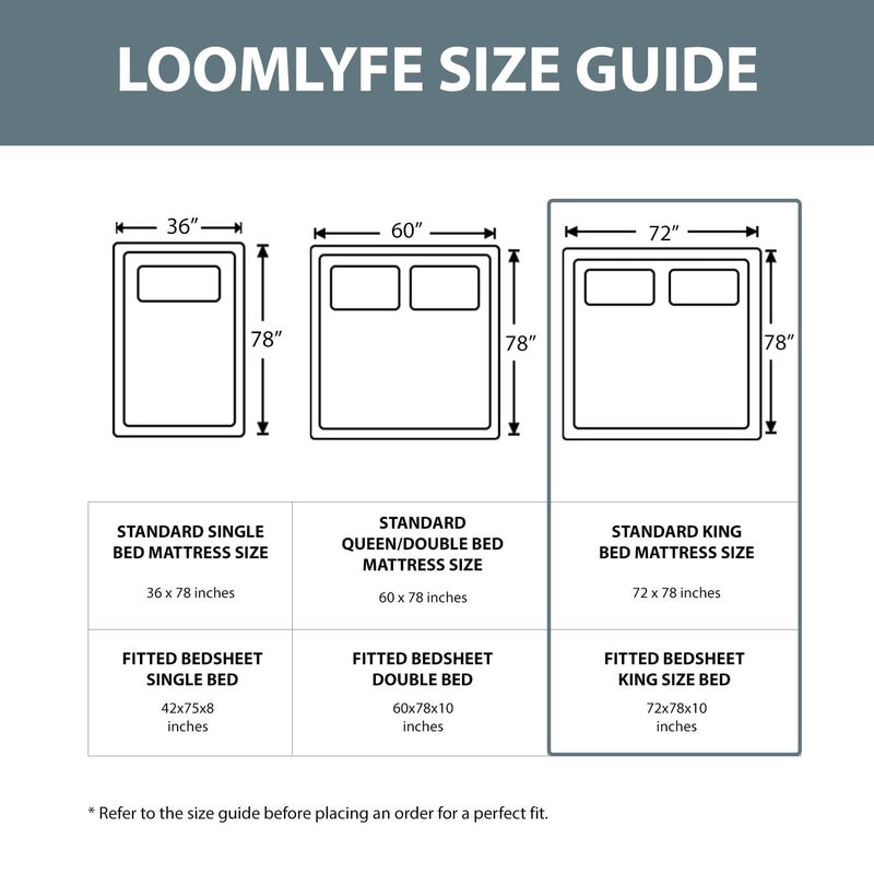 LOOMLYFE 300 TC Cotton Feel Glace Cotton Elastic Fitted Printed King Size Double Bed Bedsheet with 2 Pillow Covers Fits Upto 8 inches Mattress, Size- 72X78 Inches, NavySquare - Image 4