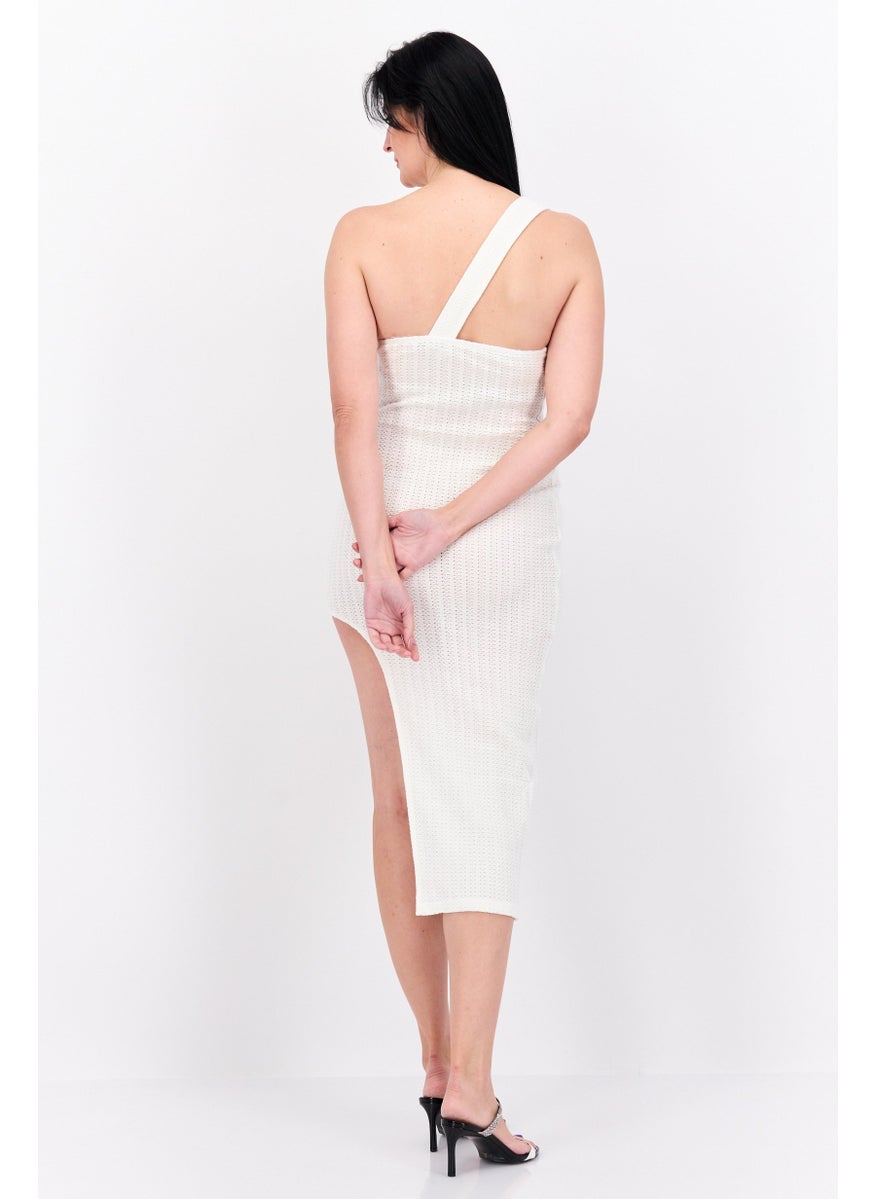 Simmi London - Women Textured Midi Dress, White - Image 1