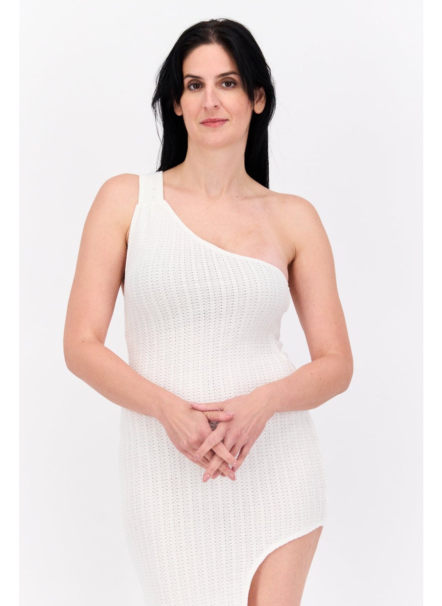 Simmi London - Women Textured Midi Dress, White - Image 1