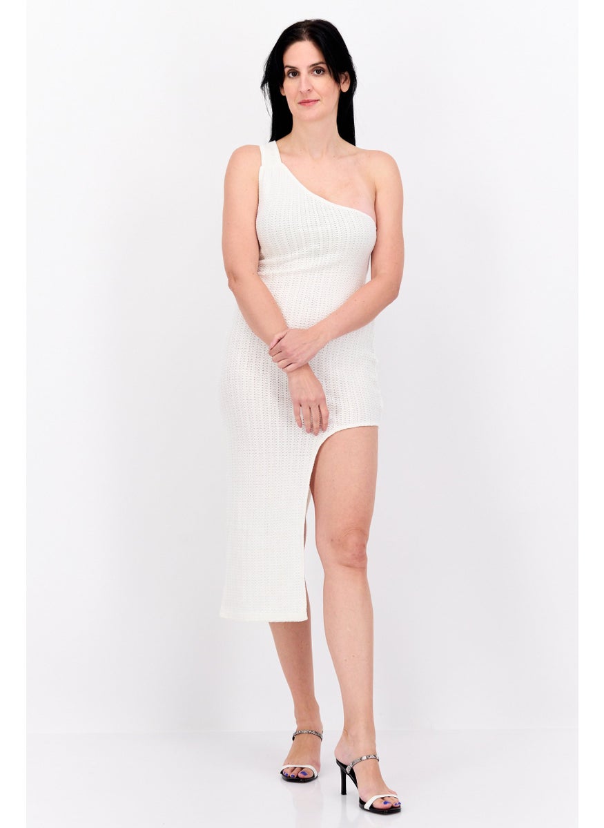 Simmi London - Women Textured Midi Dress, White - Image 1