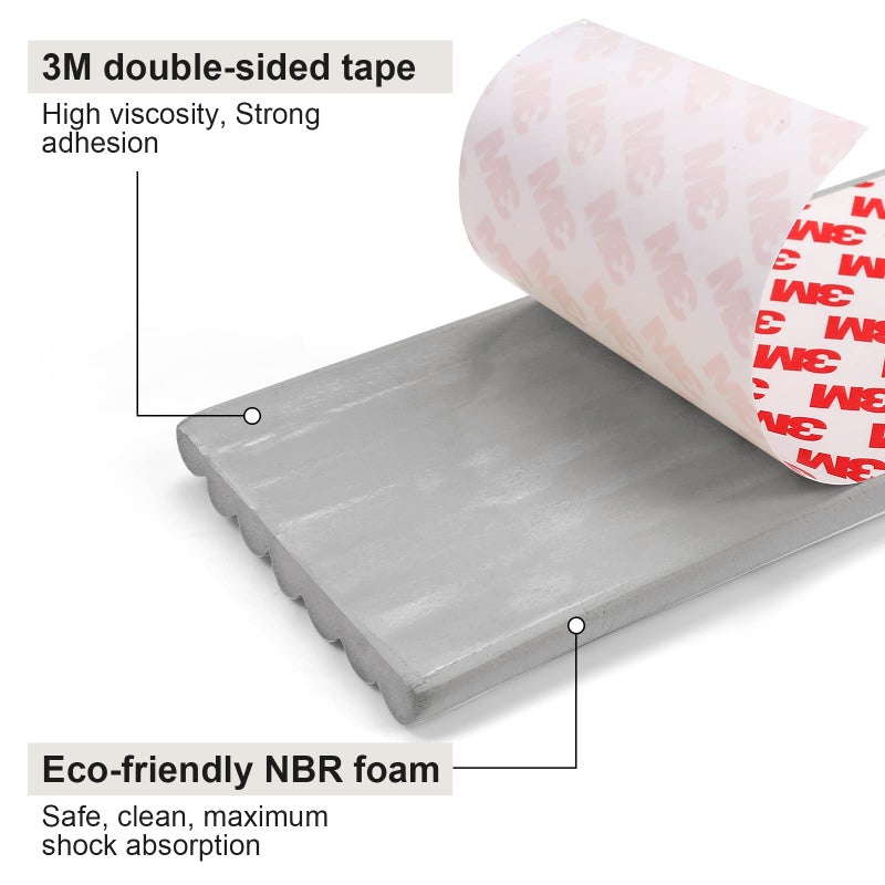 Dovesail Upgrade Baby Proofing Edge Corner Protector, 16.4ft Edge Guards Padding with 3M Adhesive, Extra-Wide Soft Rubber Foam Padding, Furniture,Sharp Edge Safety Corner Edge Bumper Guard-Gray - Image 3