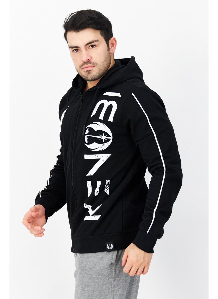 STAR WARS Men Hood With Drawstring Graphic Print Long Sleeve Sweatshirt, Black  - Image 2