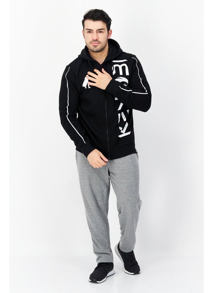 STAR WARS Men Hood With Drawstring Graphic Print Long Sleeve Sweatshirt, Black  - Image 4