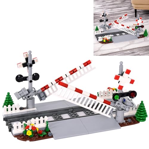 TNDCKP Train Tracks Building Block Set 02 City Train Track Railroad Tracks Traffic Light Railroad Crossing Building Bricks Compatible with Lego 853792 Accessory Kid Gifts for Ages 6 - Image 1