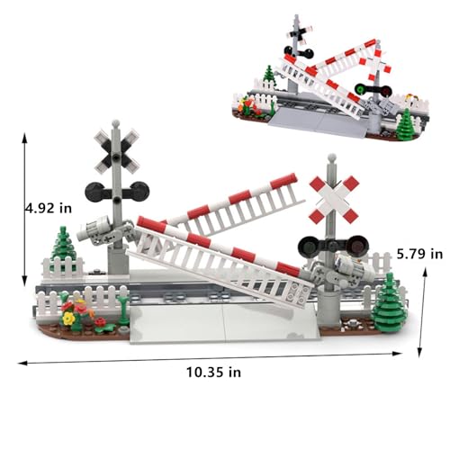 TNDCKP Train Tracks Building Block Set 02 City Train Track Railroad Tracks Traffic Light Railroad Crossing Building Bricks Compatible with Lego 853792 Accessory Kid Gifts for Ages 6 - Image 5