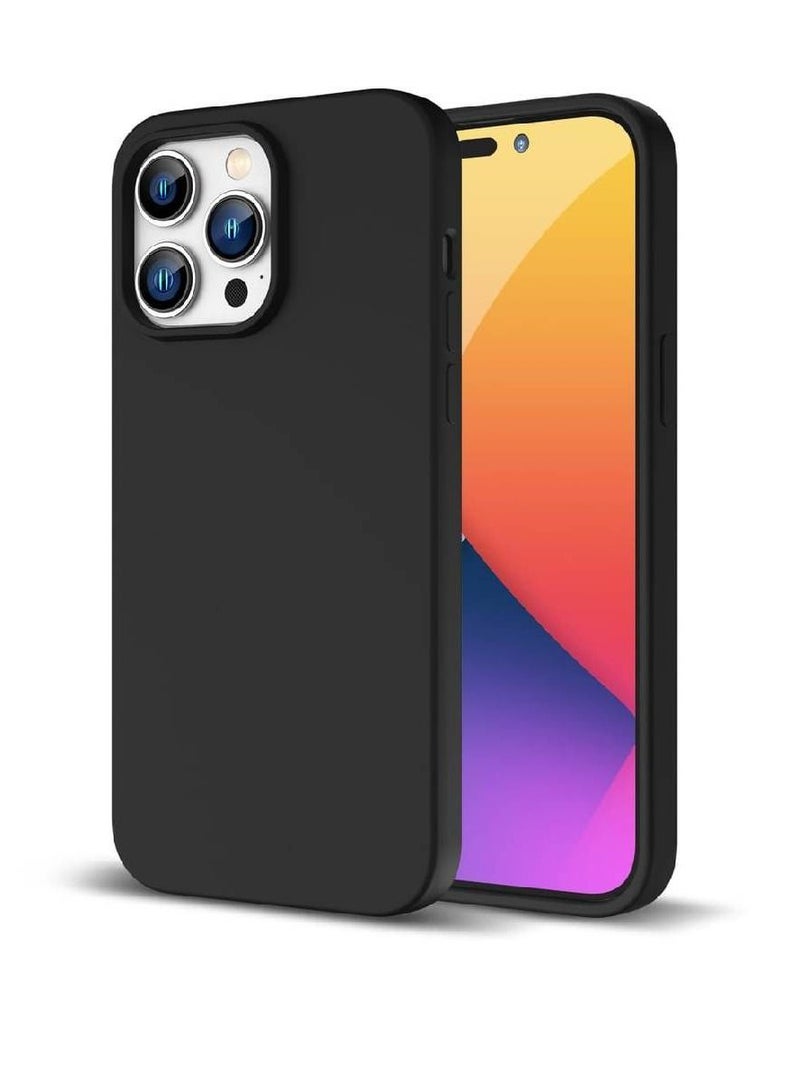جراب واقٍ من السيليكون الناعم المضاد للخدش ومطاط جل مضاد للصدمات لهاتف iPhone 14 Pro Max باللون الأسود - Image 1