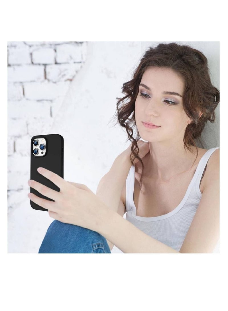 جراب واقٍ من السيليكون الناعم المضاد للخدش ومطاط جل مضاد للصدمات لهاتف iPhone 14 Pro Max باللون الأسود - Image 2