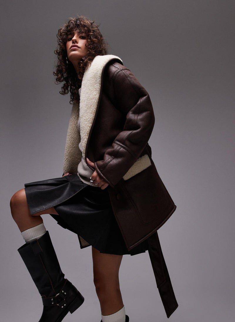 TOPSHOP - Tie Detail Oversized Jacket - Image 1