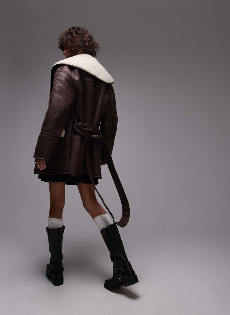 TOPSHOP - Tie Detail Oversized Jacket - Image 1