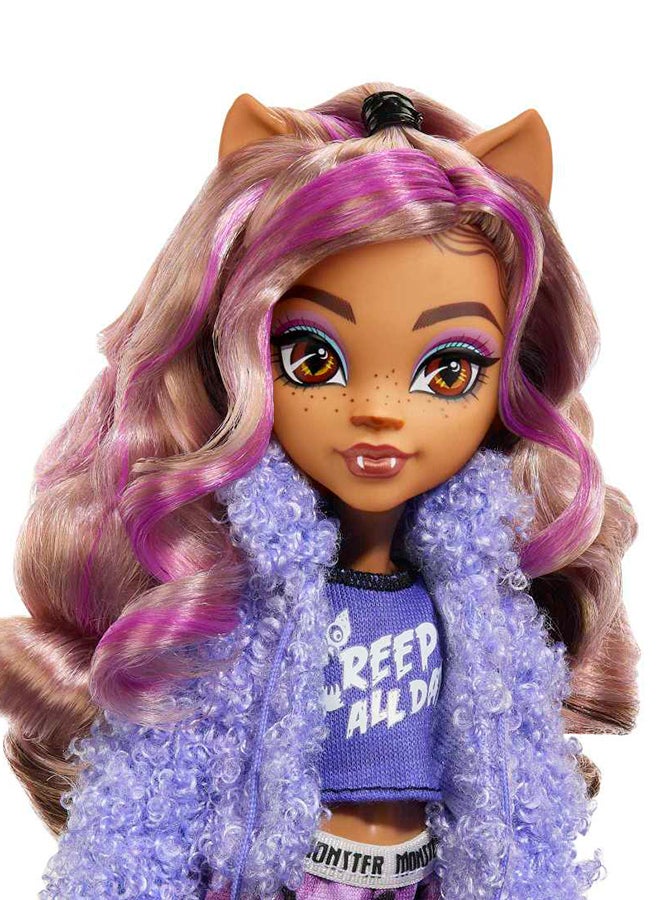 MONSTER HIGH Doll And Sleepover Accessories, Clawdeen Wolf  Doll With Pet Dog Crescent , Creepover Party - Image 4