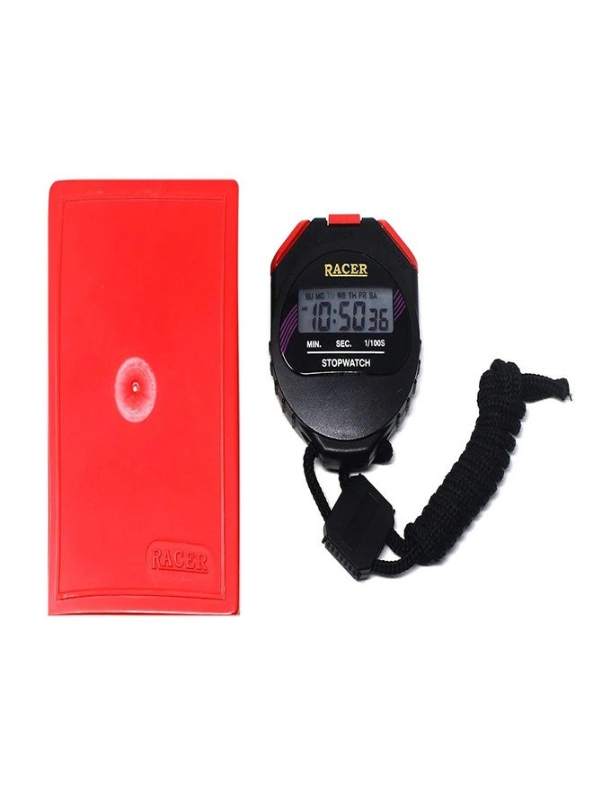 LABGO Racer Digital Stopwatch with Alarm | Professional Handheld LCD Sports Timer for Coaches, Athletes & Fitness Training (Black) - Image 1