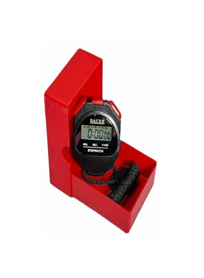 LABGO Racer Digital Stopwatch with Alarm | Professional Handheld LCD Sports Timer for Coaches, Athletes & Fitness Training (Black) - Image 2