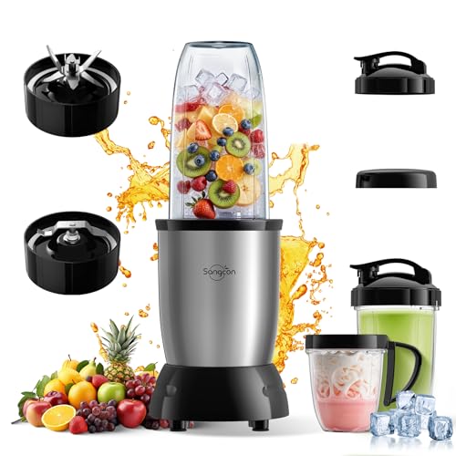 Sangcon 1000w Smoothie Blender for Kitchen, Blender for Smoothies, with 24oz/19oz/10oz Bpa-Free Cups – Upgraded Portable Personal Blenders for Shakes, Frozen fruit, Baby Food, Spice Grinding & More - Image 1