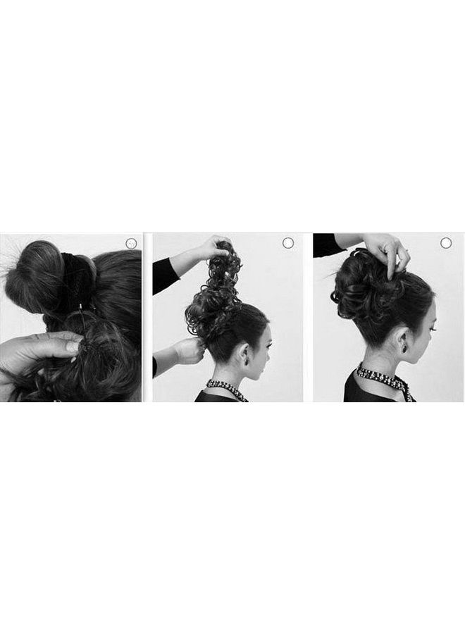 CAISHA by PRETTYSHOP XXL Hairpiece Scrunchy Updo Bridal Hairstyle Voluminous Curly Messy Bun Dark Brown HW21 - Image 5