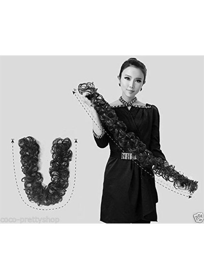 CAISHA by PRETTYSHOP XXL Hairpiece Scrunchy Updo Bridal Hairstyle Voluminous Curly Messy Bun Dark Brown HW21 - Image 4