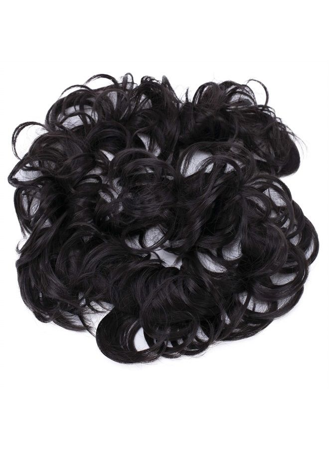 CAISHA by PRETTYSHOP XXL Hairpiece Scrunchy Updo Bridal Hairstyle Voluminous Curly Messy Bun Dark Brown HW21 - Image 2