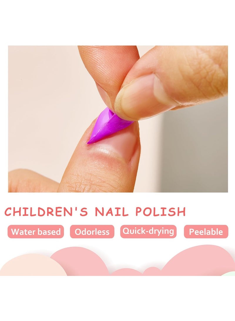 السيد باندا مجموعة طلاء اظافر للاطفال مكونة من 12 لون غير سام بقاعدة مائية قابلة للتقشير مع 3 ملصقات، مجموعة طلاء اظافر غير سامة وامنة للبنات من سن 5 سنوات فما فوق للحفلات واعياد الميلاد والمكياج (12 لون) - Image 4