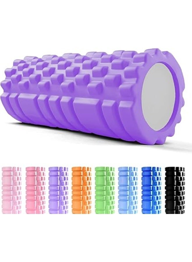 Foam Roller, Fitness Foam Roller, Deep Muscle Massage and Lightweight Muscle Massage for Yoga, Pilates for Muscle Relaxation, Balance Exercise, Physical Therapy Pain Relief (Light Purple) - Image 1