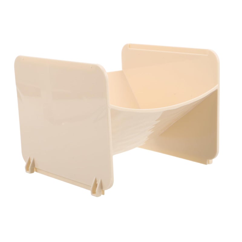 Beige Stackable Plastic Organizer Rack Multi Functional Storage Basket for Bathroom Entryway - Image 2
