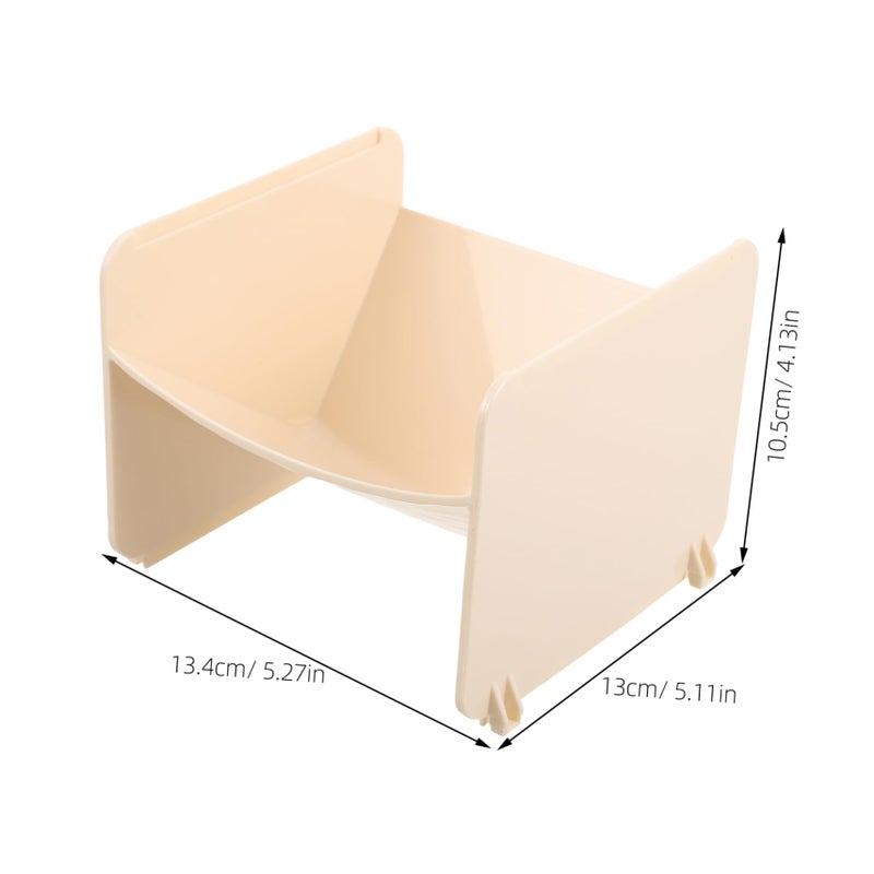 Beige Stackable Plastic Organizer Rack Multi Functional Storage Basket for Bathroom Entryway - Image 3