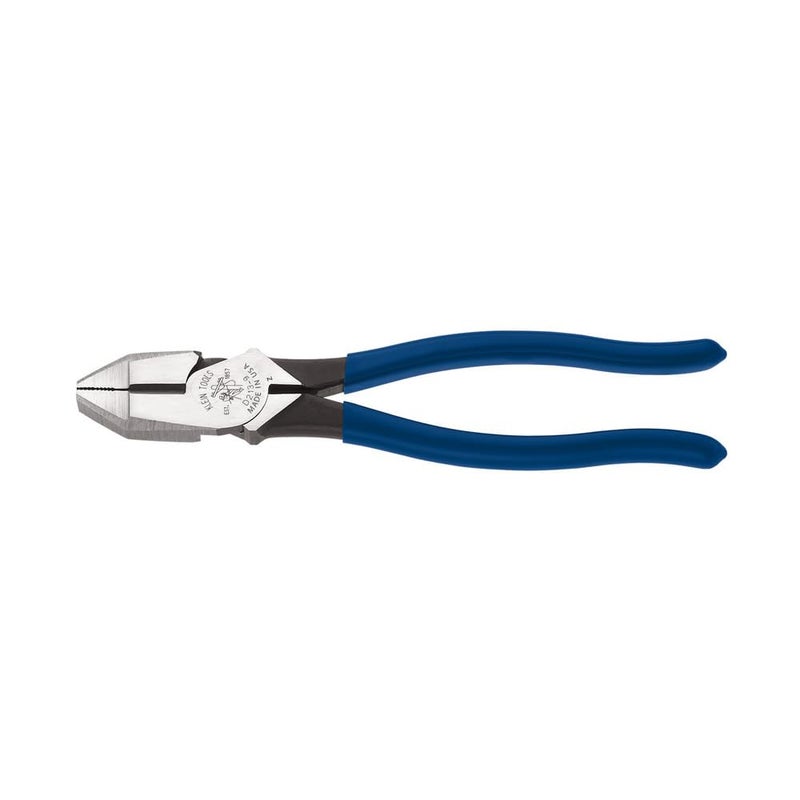 Klein Tools D2139 Linemans Square Nose Pliers Made in USA High Leverage Electrical Pliers with Induction Hardened Knives 9Inch