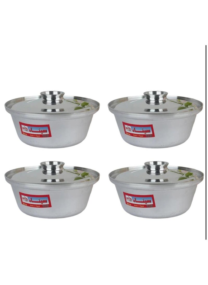 Sina Conical aluminum pot set consisting of 4 pots, Egyptian made, size 16 cm / 18 cm / 20 cm / 22 cm  - Image 2